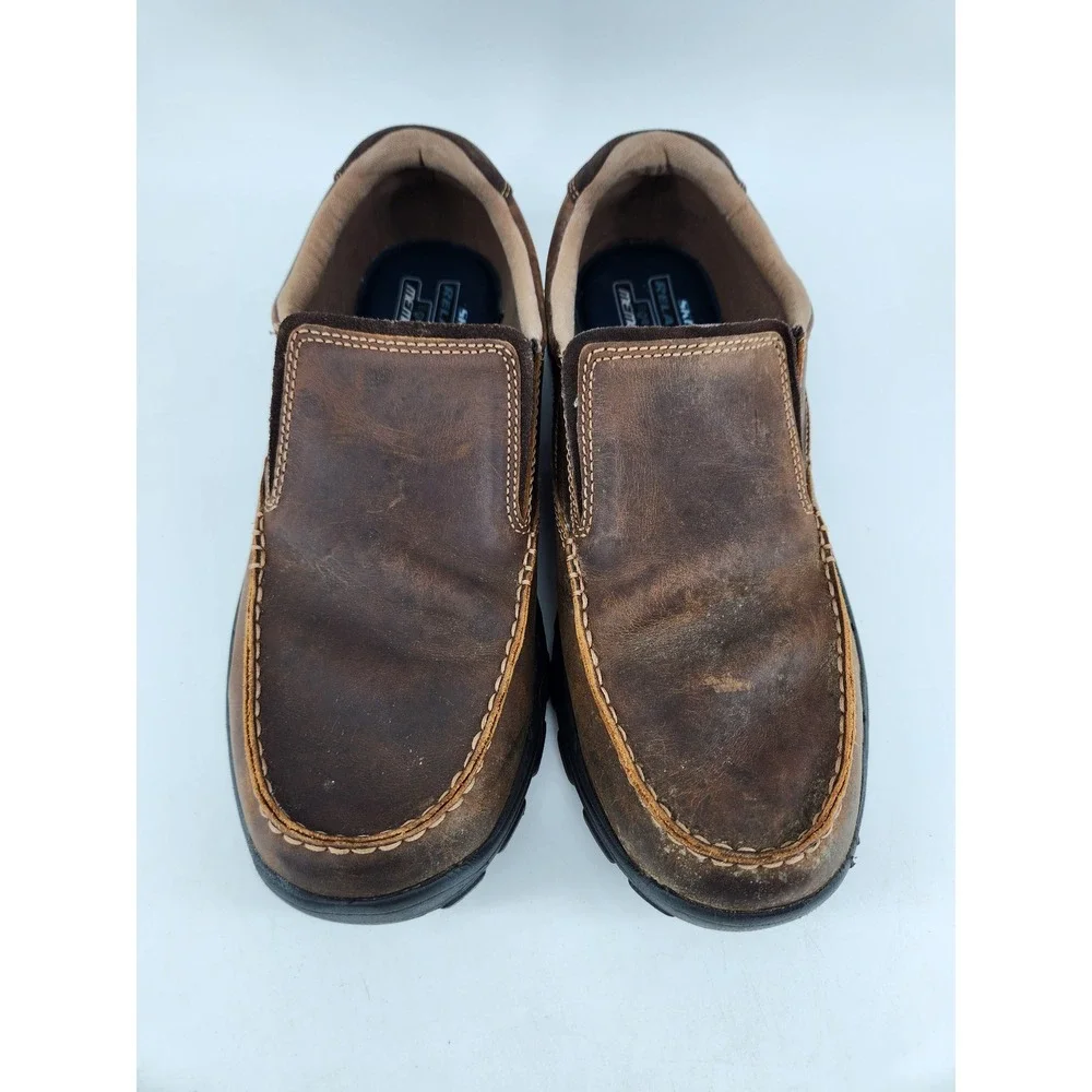 Skechers Braver Rayland Relaxed Fit Slip On Loafers Mens 11 Brown Leather 64502‎